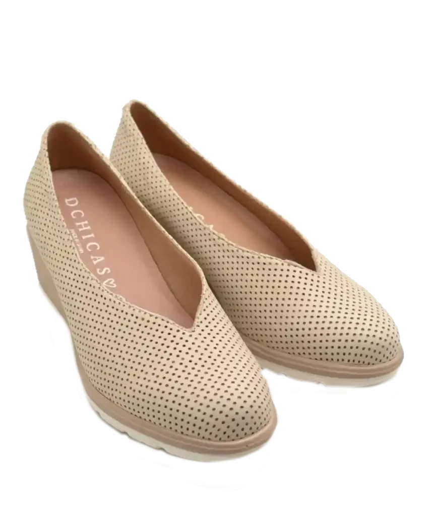 zapato cuña beige dchicas 3740
